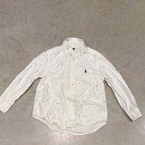 Ralph Lauren Boy’s size 4T White Speckled Button Down Shirt